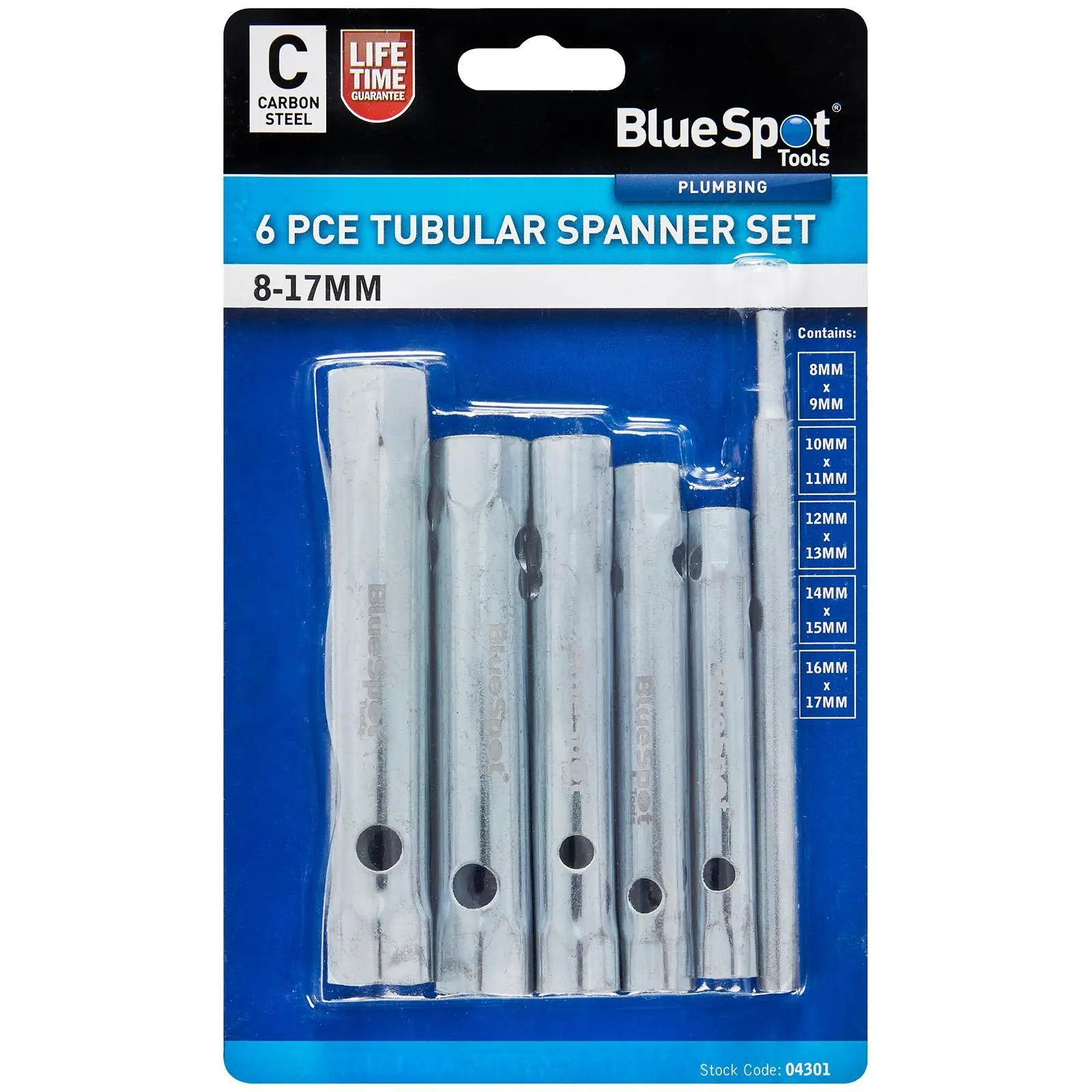BlueSpot Tubular Spanner Set 8-17mm 6 Piece - Image 2