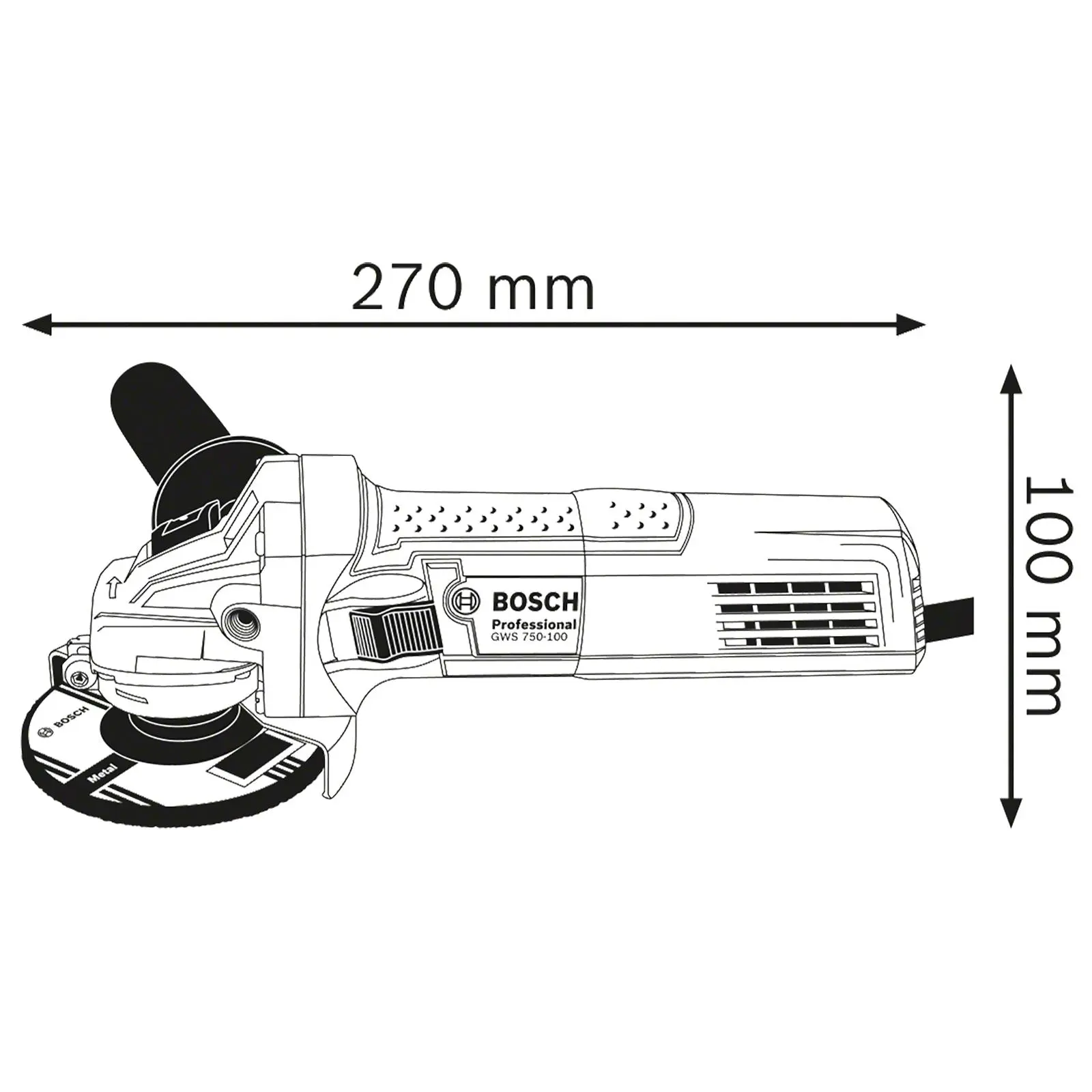 Bosch Angle Grinder 115mm 380W 240V Corded GWS 750 - Image 15