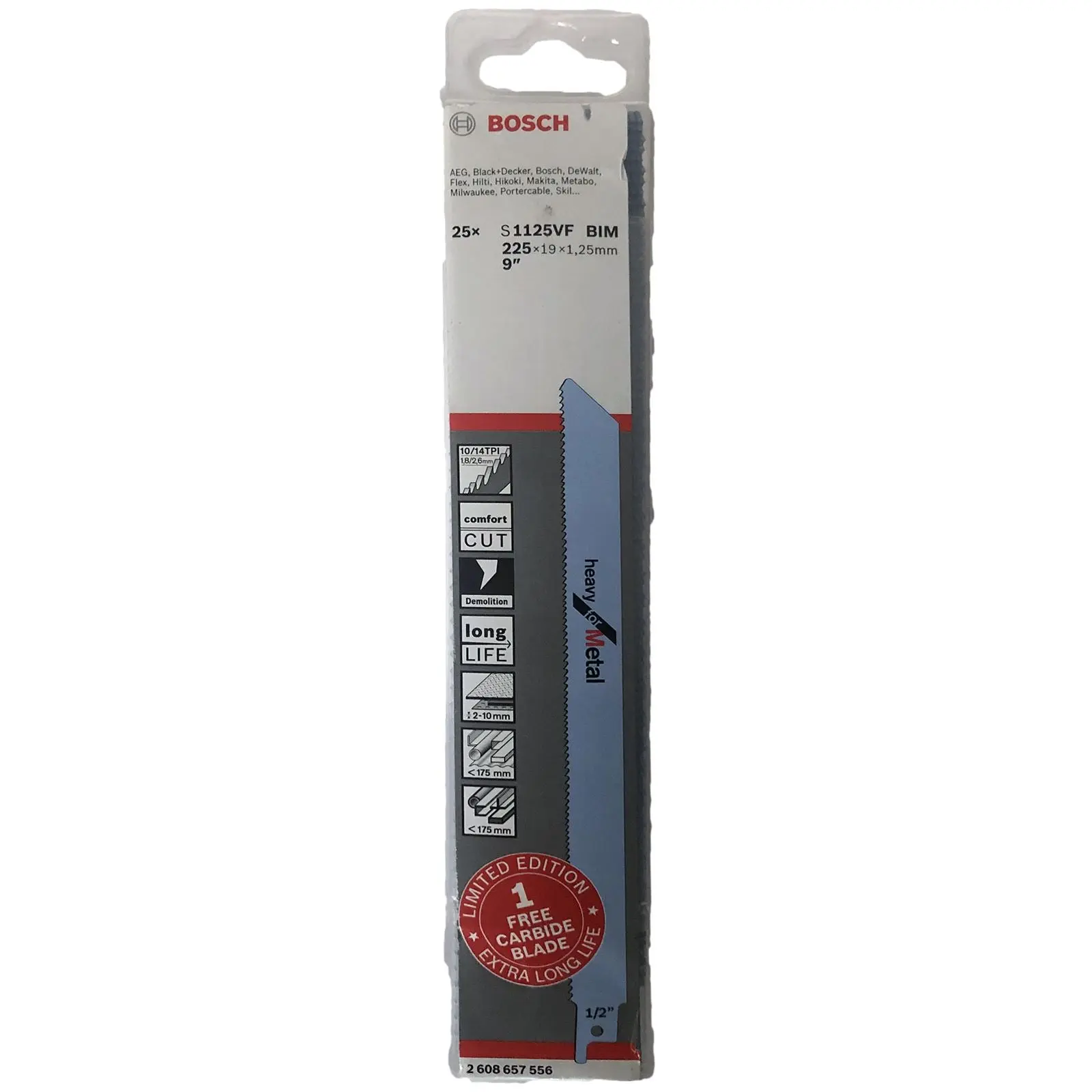 Bosch Recipro Blades 25 Pack 225mm 9" S1125VF Bi Metal Reciprocating Saw Blade - Image 2