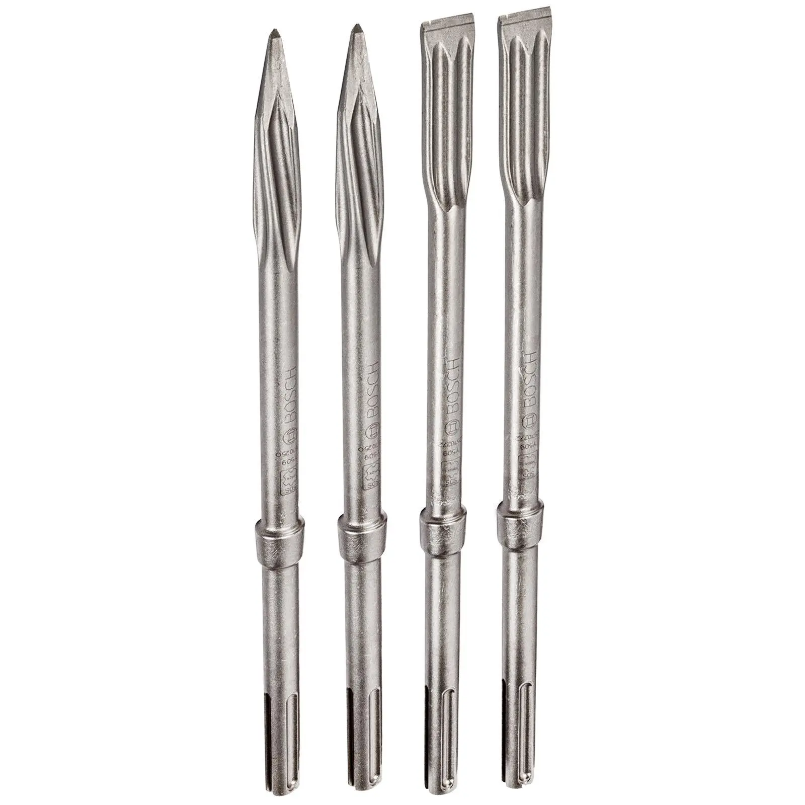 Bosch SDS Max Chisel Set 4 Pieces 400mm Long Pointed 25mm Flat - Image 3