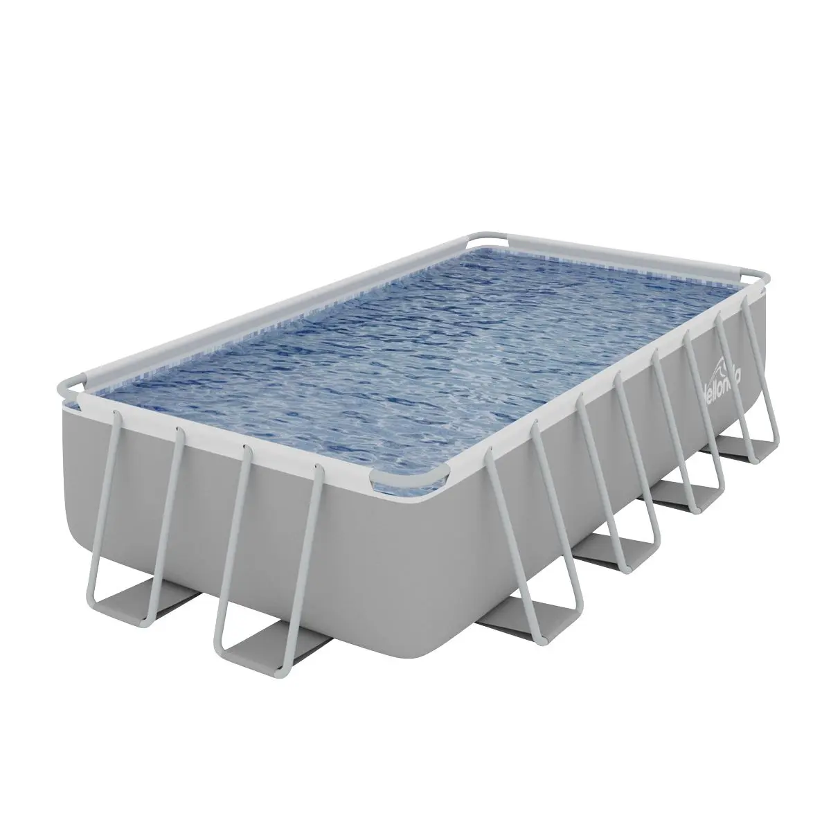 Dellonda 18ft Deluxe Steel Frame Swimming Pool, Rectangular with Filter Pump