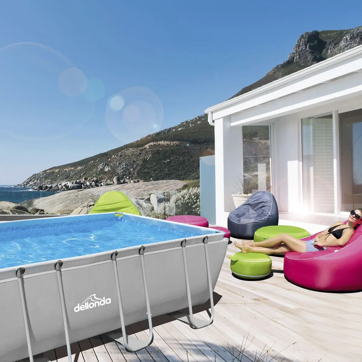 Dellonda 18ft Deluxe Steel Frame Swimming Pool, Rectangular with Filter Pump - Image 14