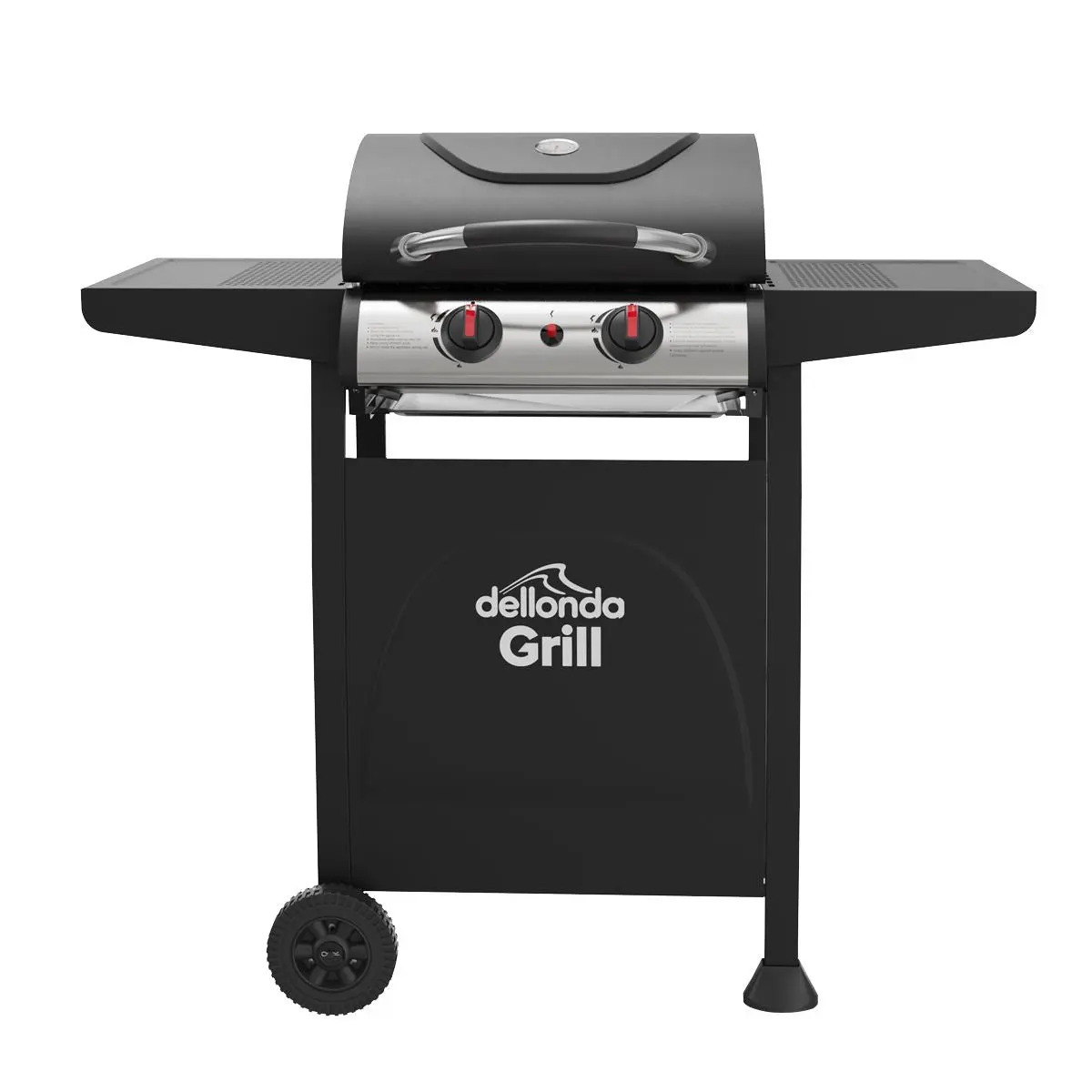 Dellonda 2 Burner Gas BBQ Grill with Ignition & Thermometer - Black/Stainless Steel - Image 4