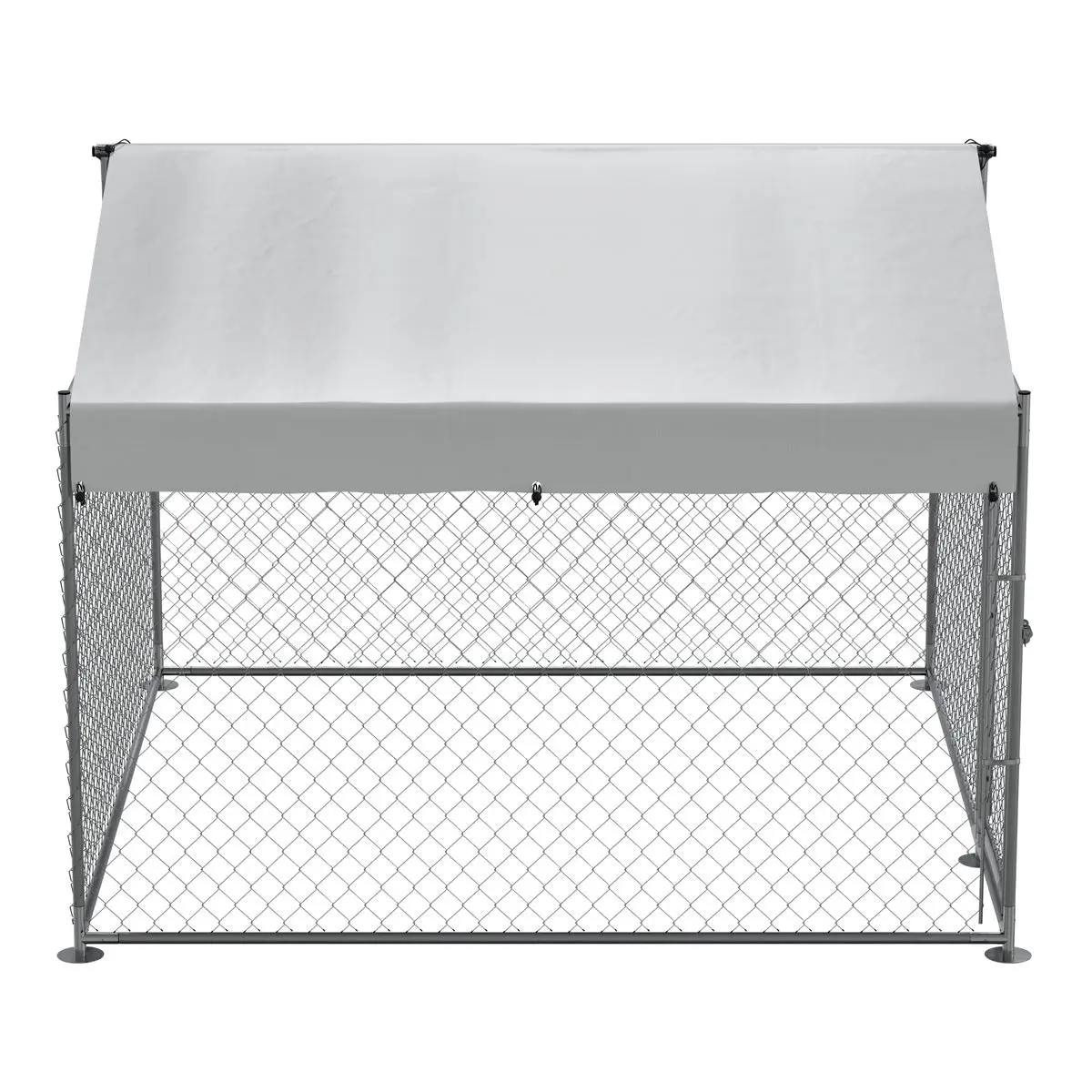 Dellonda 2 x2 x 1.5m Dog Kennel, Galvanised Steel, Roof Cover, Chain Link Fencing - Image 7