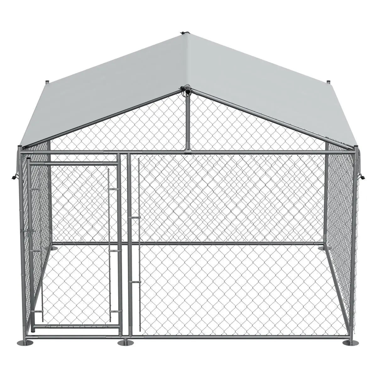 Dellonda 2 x2 x 1.5m Dog Kennel, Galvanised Steel, Roof Cover, Chain Link Fencing - Image 8