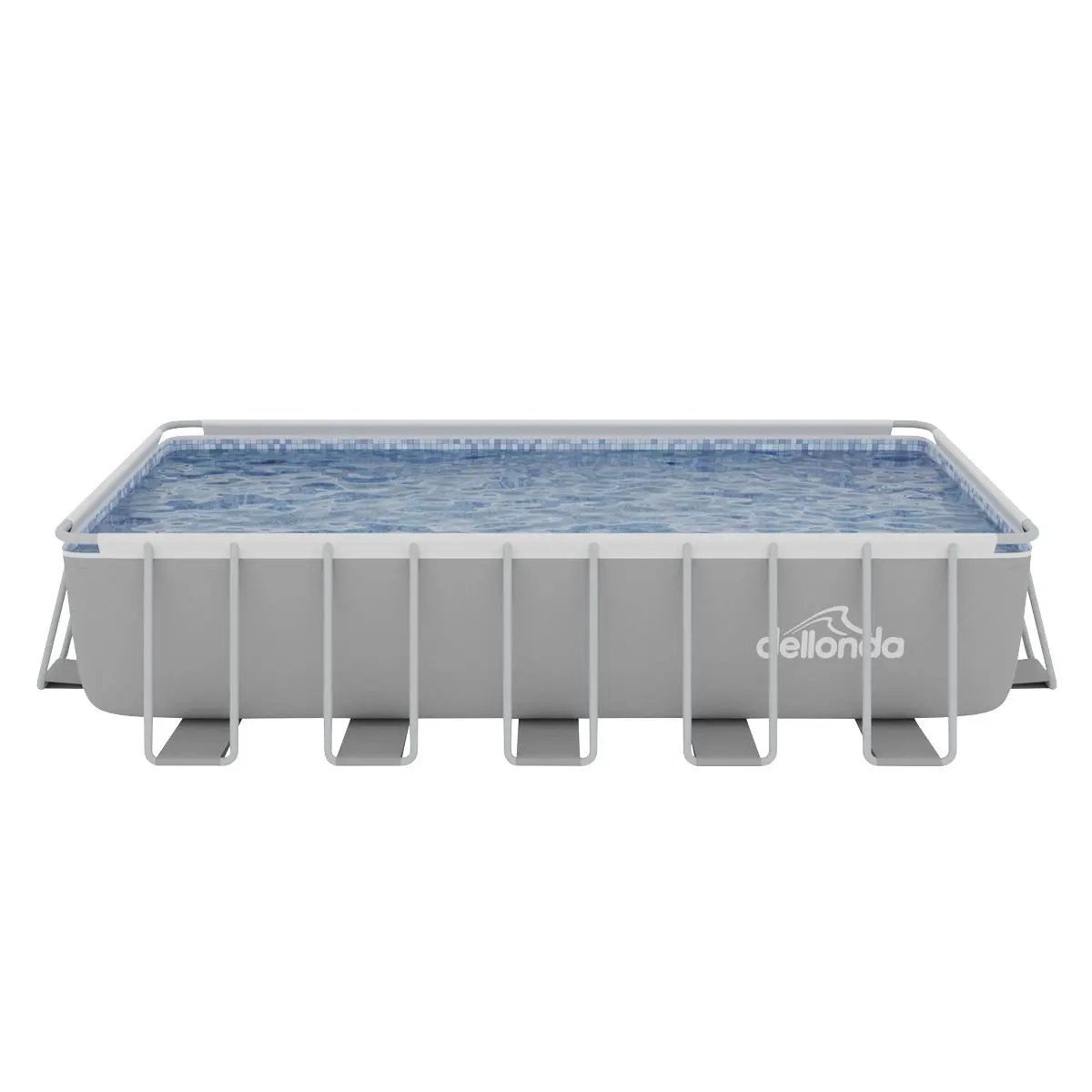 Dellonda 21ft Deluxe Steel Frame Swimming Pool, Rectangular with Step Ladder, Pool and Ground Covers and Filter Sand Pump - Image 3