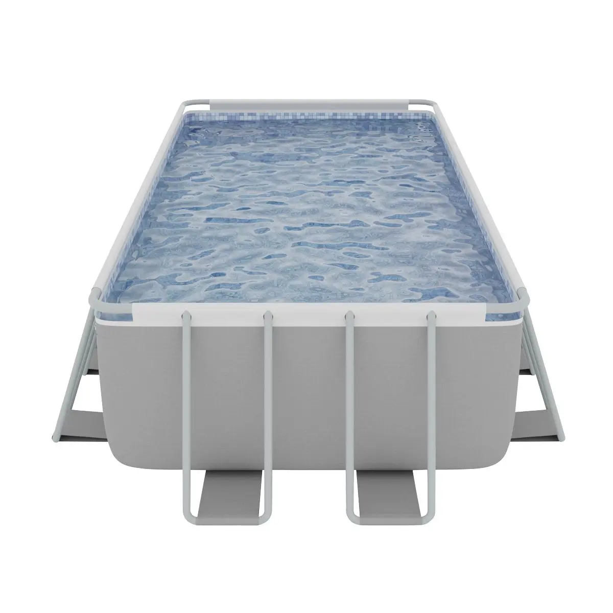 Dellonda 21ft Deluxe Steel Frame Swimming Pool, Rectangular with Step Ladder, Pool and Ground Covers and Filter Sand Pump - Image 8
