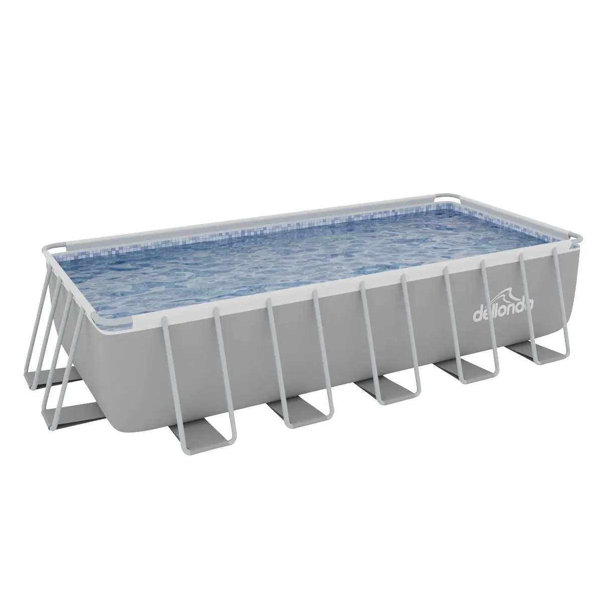 Dellonda 21ft Deluxe Steel Frame Swimming Pool, Rectangular with Step Ladder, Pool and Ground Covers and Filter Sand Pump - Image 9