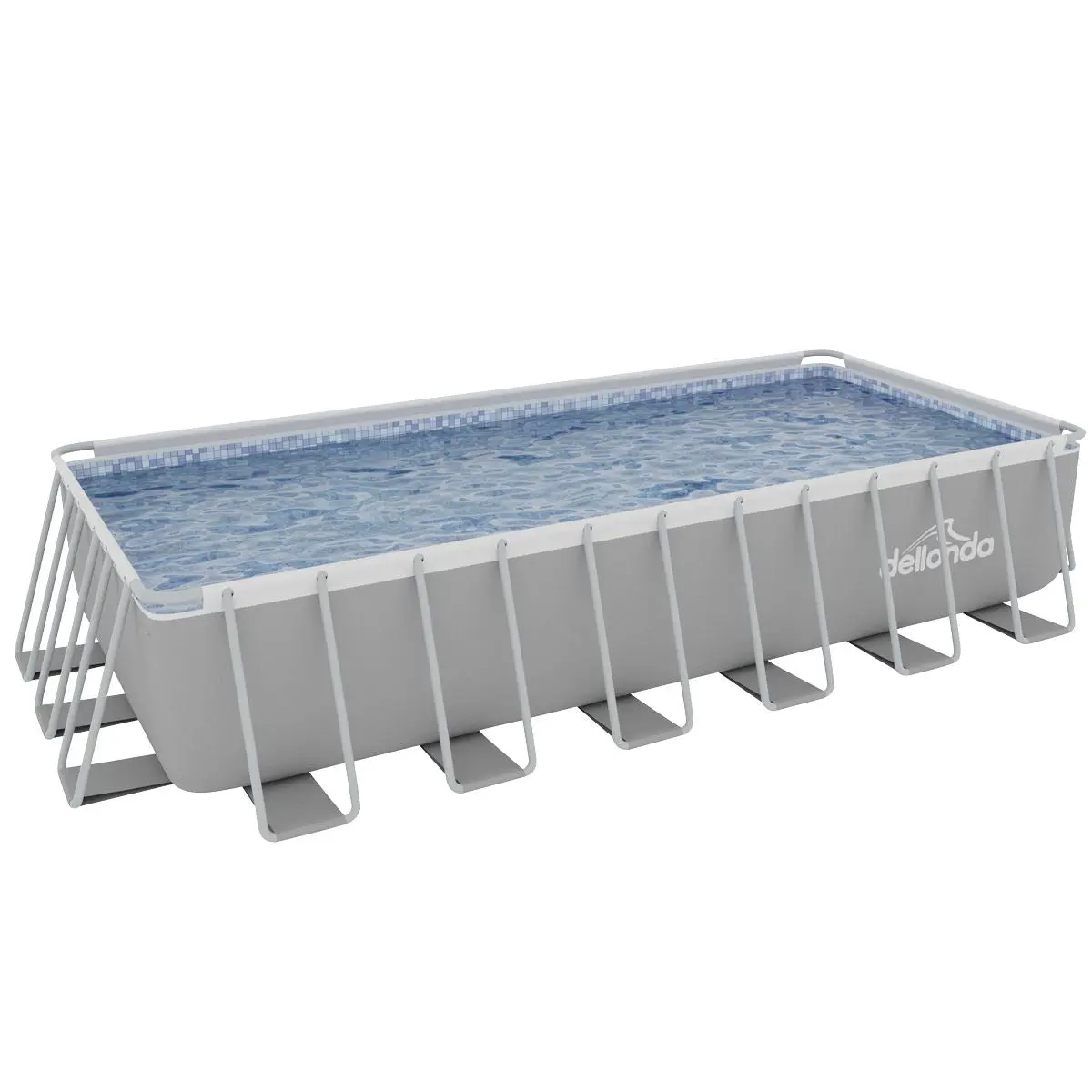 Dellonda 25ft Deluxe Steel Frame Swimming Pool with Step Ladder, Ground Covers and Filter Pump - Image 5