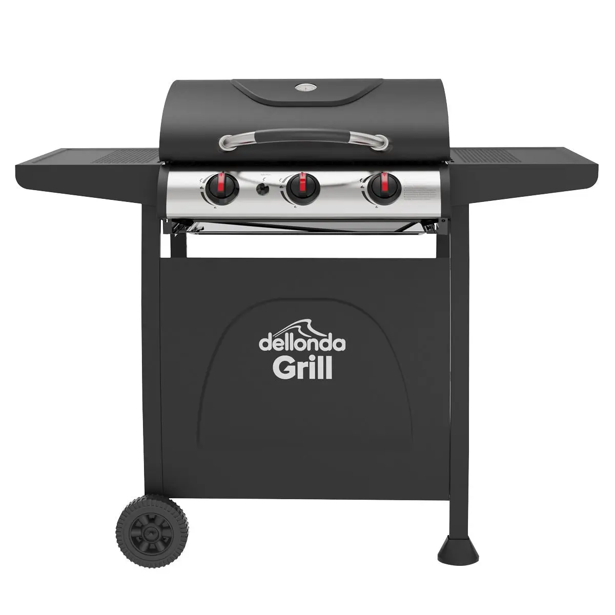 Dellonda 3 Burner Gas BBQ Grill, Ignition, Thermometer, Black/Stainless Steel - Image 6