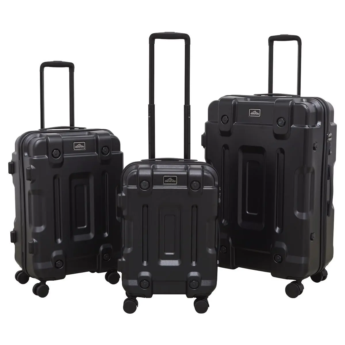 Dellonda 3-Piece Lightweight ABS Luggage Set - 20", 24", 28" - Black - DL10 - Image 5