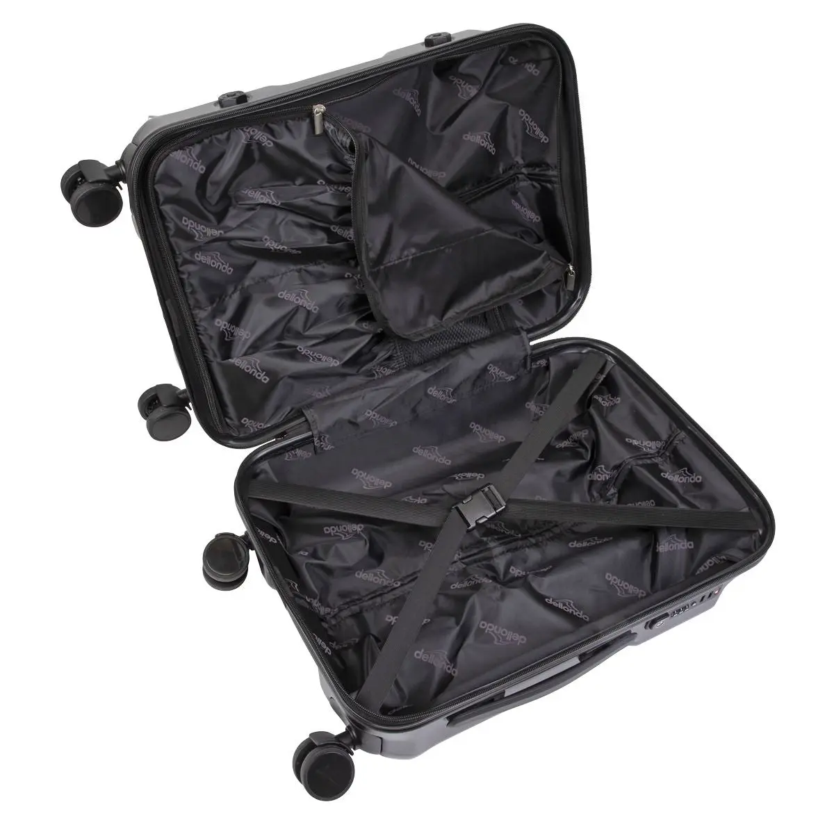 Dellonda 3-Piece Lightweight ABS Luggage Set - 20", 24", 28" - Black - DL10 - Image 7