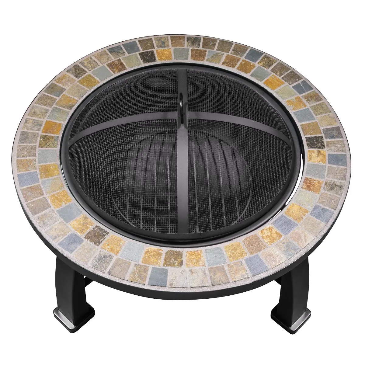 Dellonda 30" Deluxe Traditional Style Fire Pit/Fireplace/Outdoor Heater - Slate - Image 6