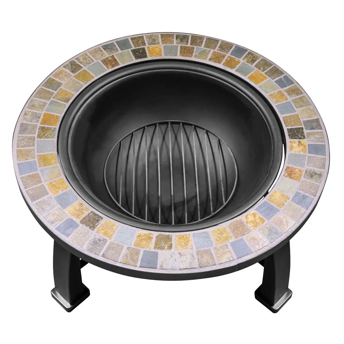 Dellonda 30" Deluxe Traditional Style Fire Pit/Fireplace/Outdoor Heater - Slate - Image 7