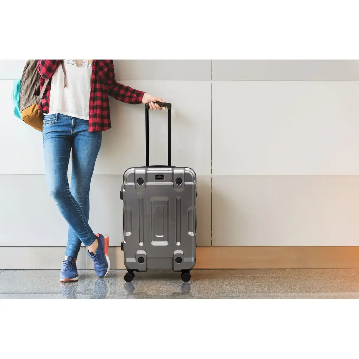 Dellonda 3pc Lightweight ABS Luggage Set  - 20", 24", 28" - Silver - DL9 - Image 15