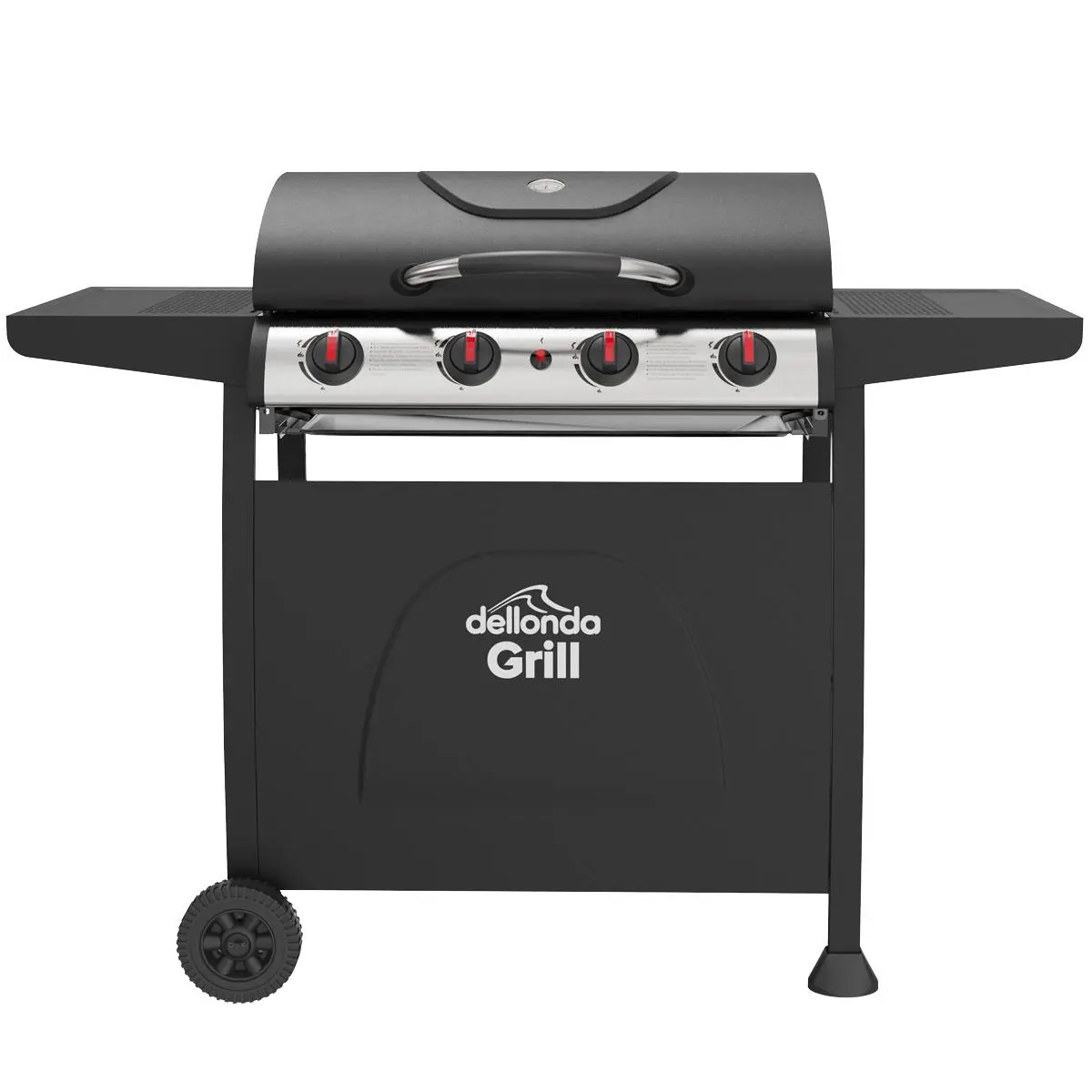 Dellonda 4 Burner Gas BBQ Grill, Ignition, Thermometer, Black/Stainless Steel - Image 6