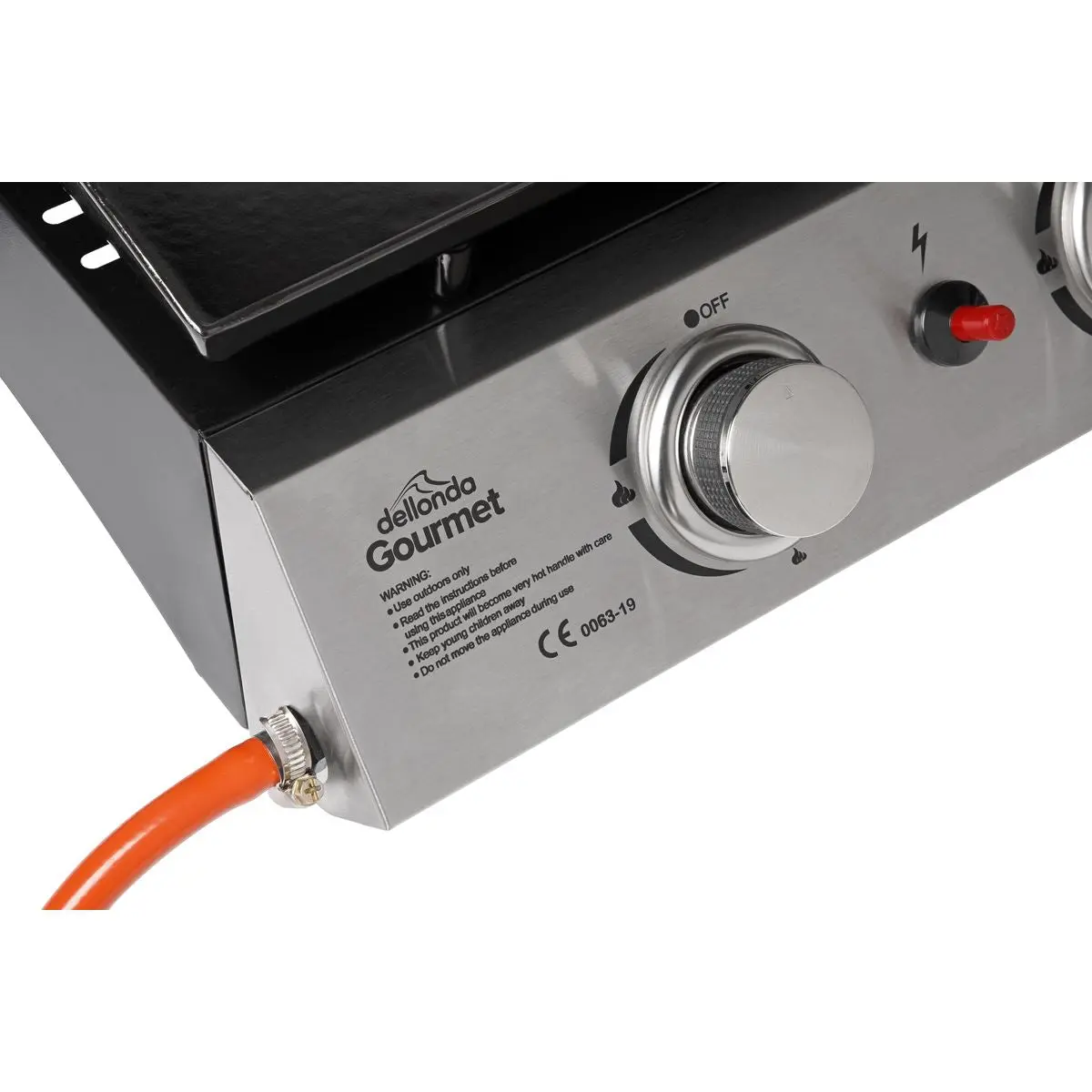 Dellonda 4 Burner Portable Gas Plancha 10kW BBQ Griddle, Stainless Steel - Image 2