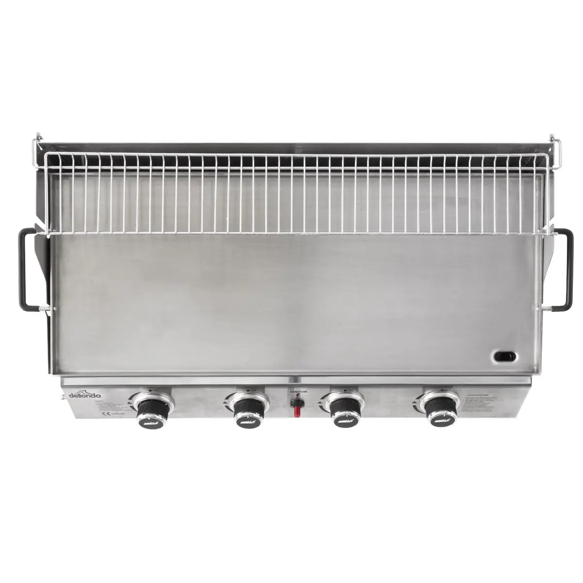 Dellonda 4 Burner Portable Gas Plancha with Warming Rack, 10kW BBQ Griddle, Stainless Steel - Image 8