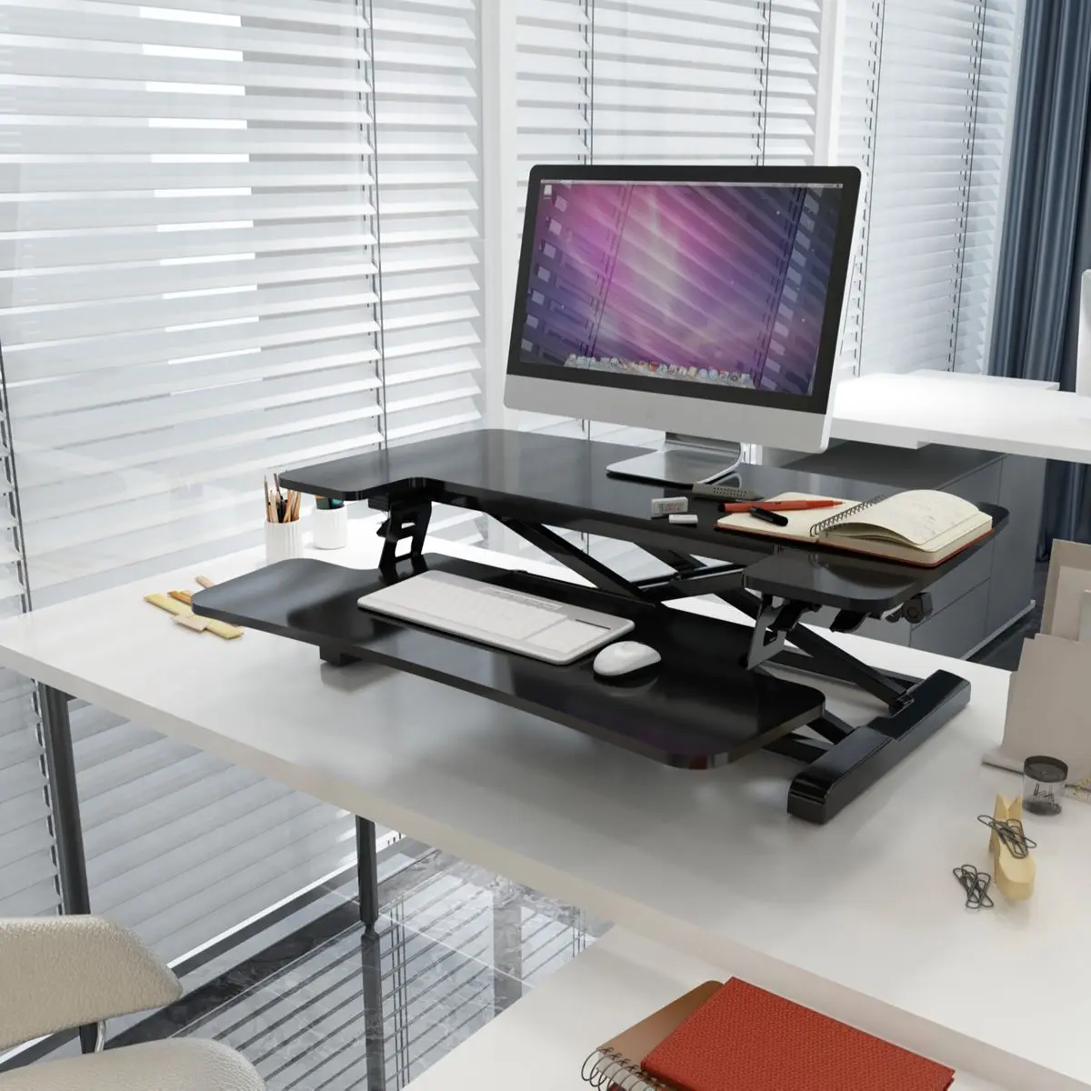 Dellonda 71cm Height Adjustable Standing Desk Converter, 50cm Max Height, 15kg Capacity - DH14 - Image 11