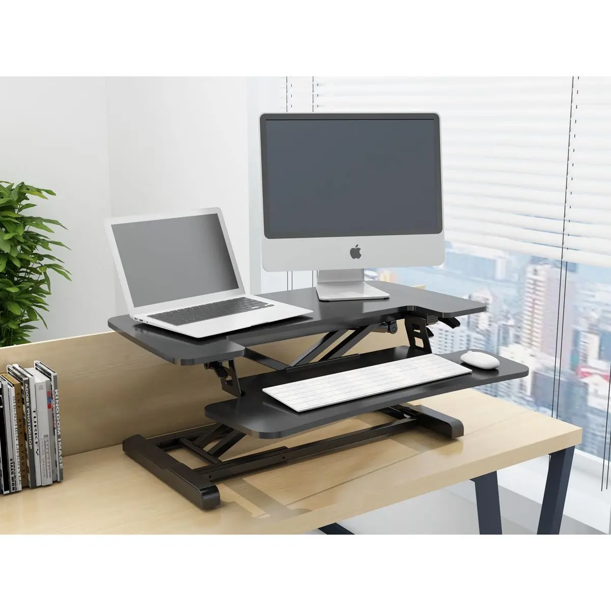 Dellonda 71cm Height Adjustable Standing Desk Converter, 50cm Max Height, 15kg Capacity - DH14 - Image 12