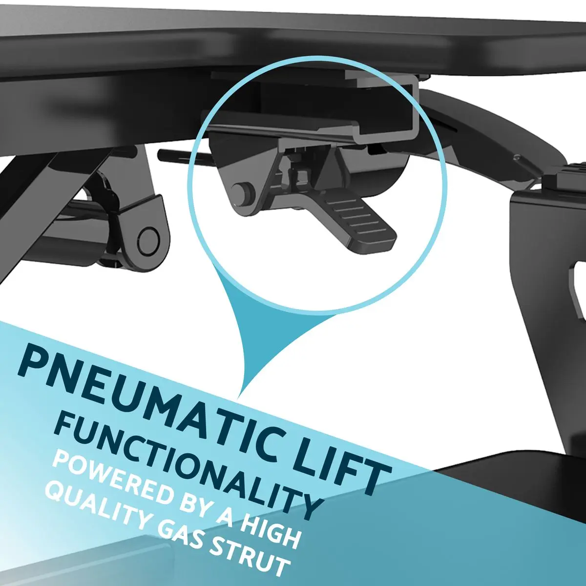 Dellonda 89cm Height Adjustable Standing Desk Converter, 50cm Max Height, 15kg Capacity - Image 5