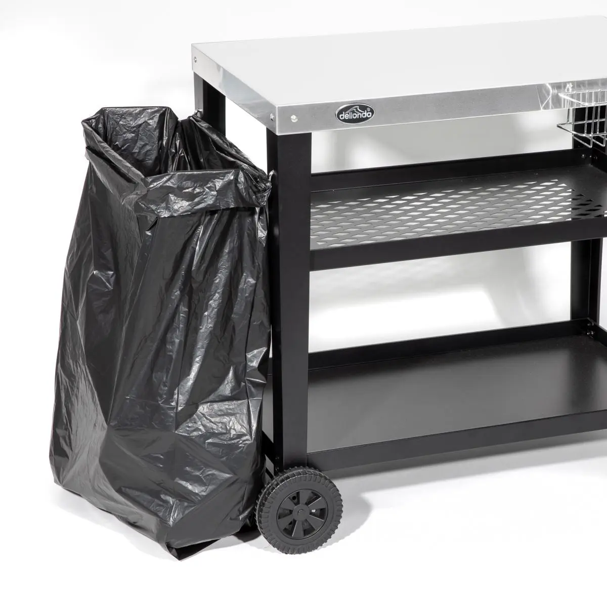 Dellonda Barbecue/Plancha Trolley for Outdoor Grilling/Cooking with Utensil Holder, Stainless Steel - Image 2