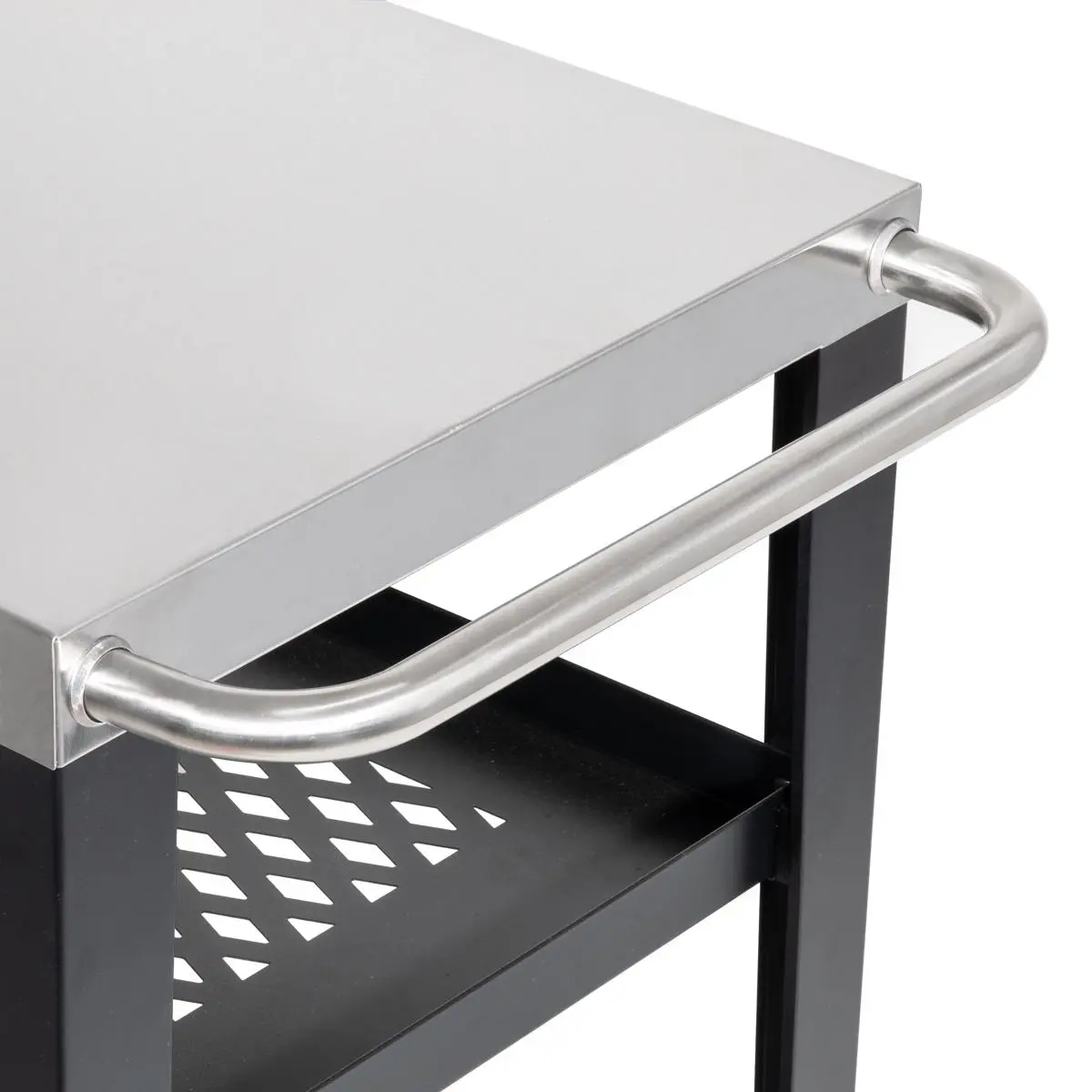Dellonda Barbecue/Plancha Trolley for Outdoor Grilling/Cooking with Utensil Holder, Stainless Steel - Image 3
