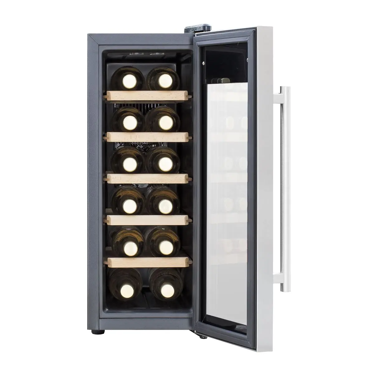 Baridi 12 Bottle Wine Cooler with Digital Touchscreen Controls & LED Light, Stainless Steel - Image 5