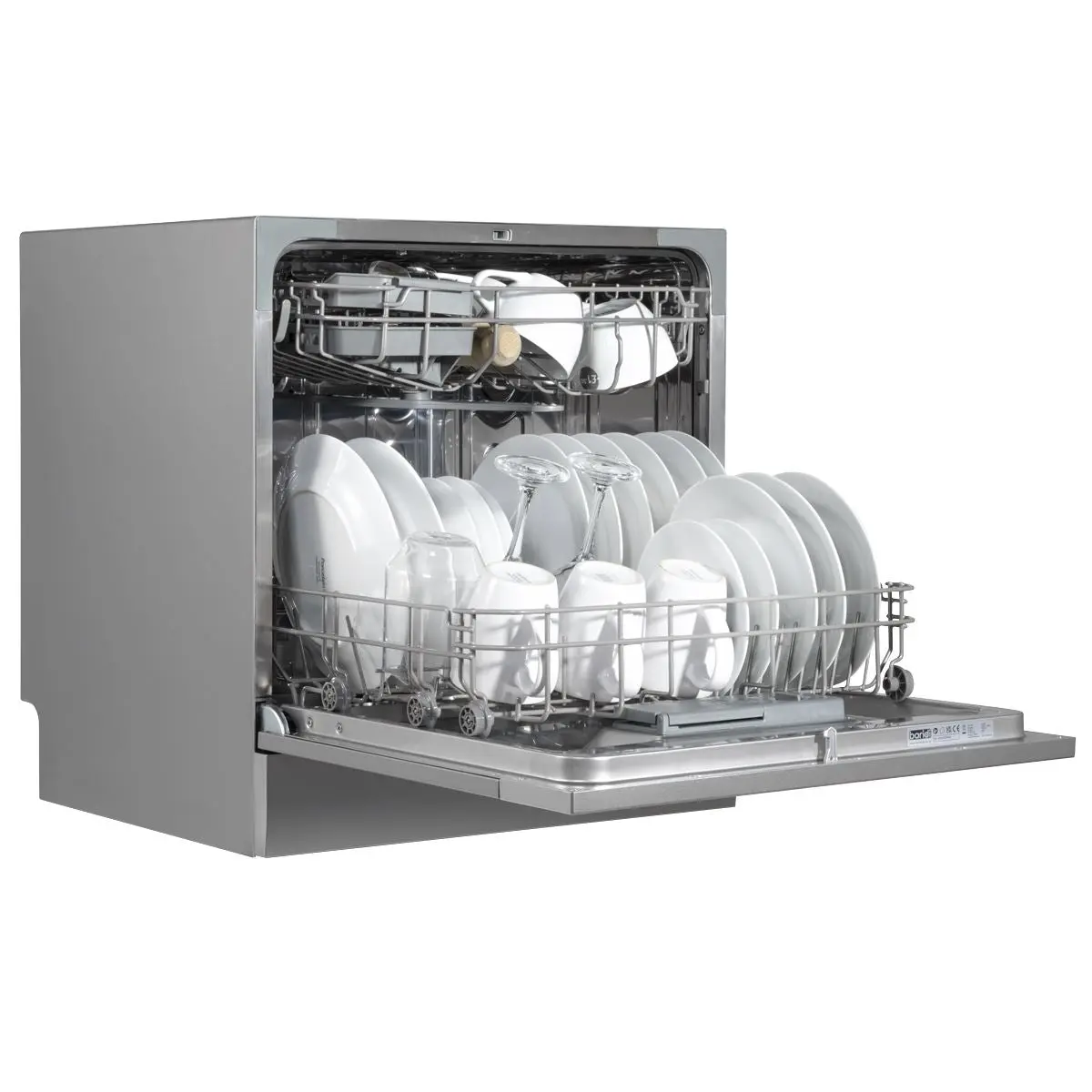Baridi Compact Tabletop Dishwasher 8 Place Settings, 6 Programmes, Low Noise, 8L Cycle, Start Delay - Silver - Image 10