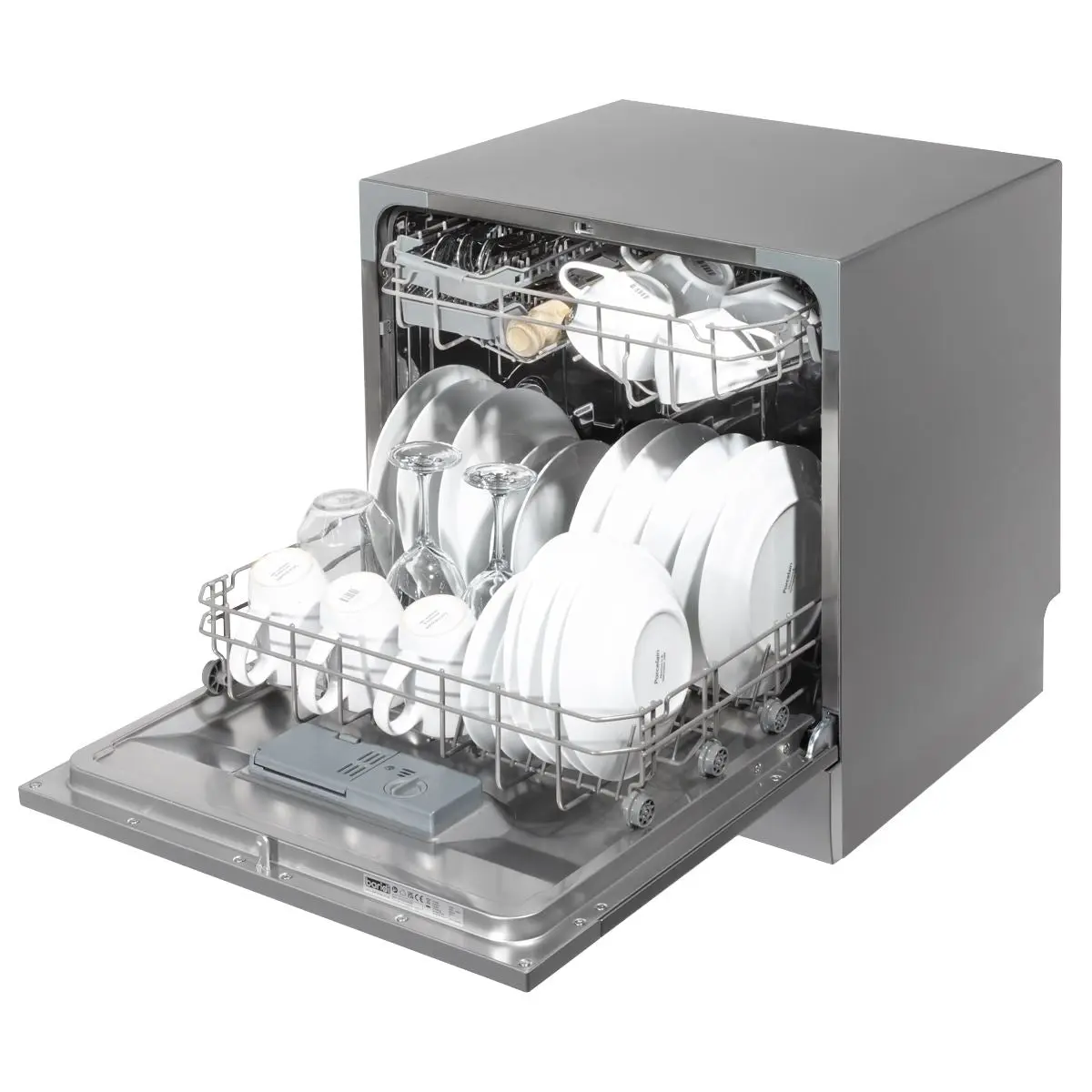 Baridi Compact Tabletop Dishwasher 8 Place Settings, 6 Programmes, Low Noise, 8L Cycle, Start Delay - Silver - Image 12