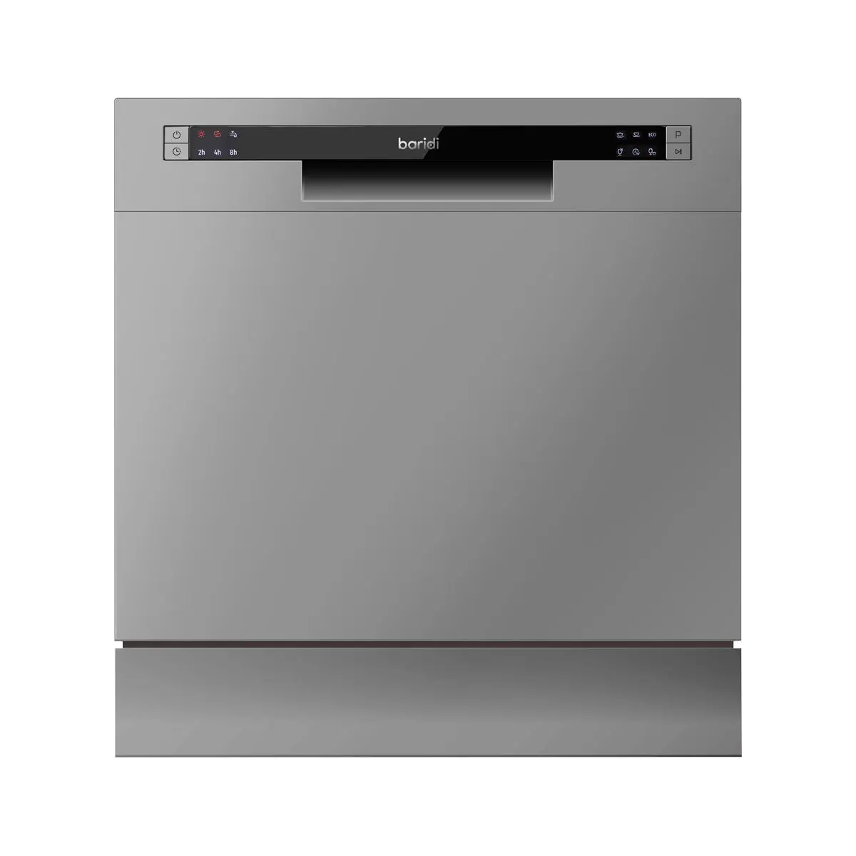 Baridi Compact Tabletop Dishwasher 8 Place Settings, 6 Programmes, Low Noise, 8L Cycle, Start Delay - Silver - Image 6