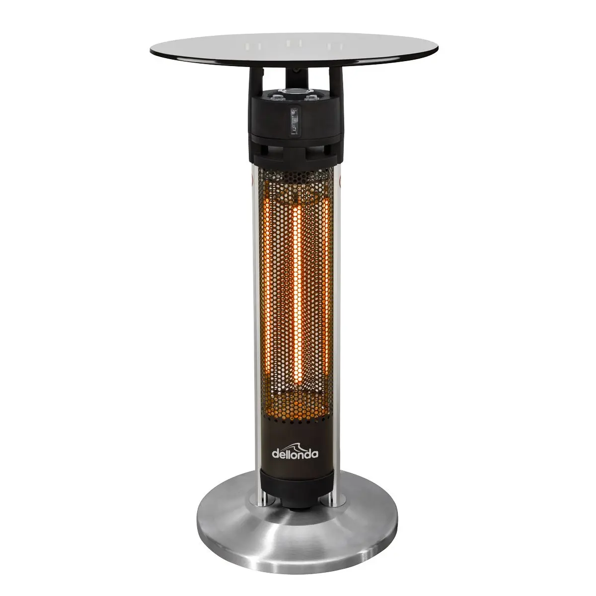 Dellonda Bistro Table with 1600W Heater, 95cm, Black/Stainless Steel - Image 8