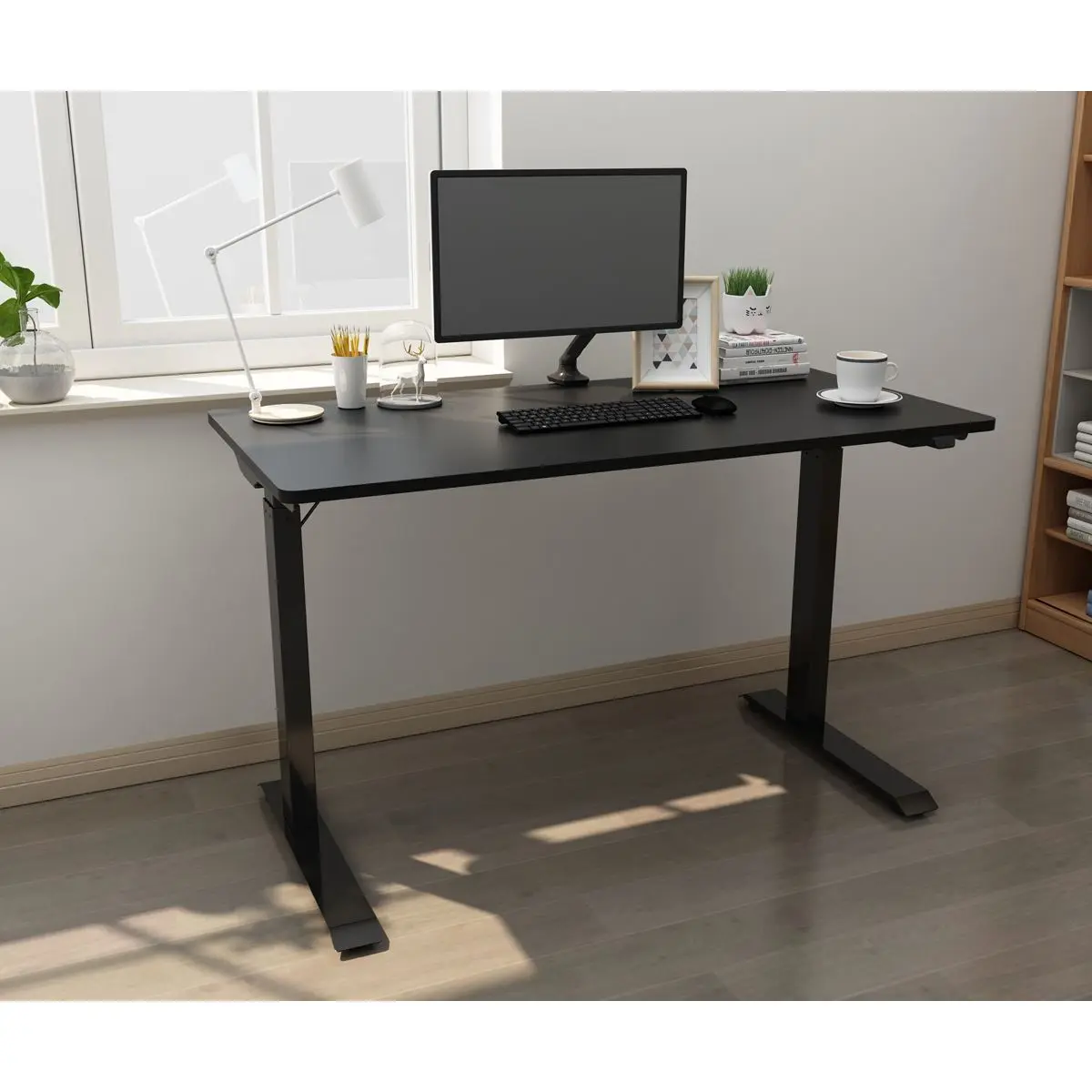 Dellonda Black Electric Adjustable Office Standing Desk, Quiet & Fast 1200x600mm - Image 7