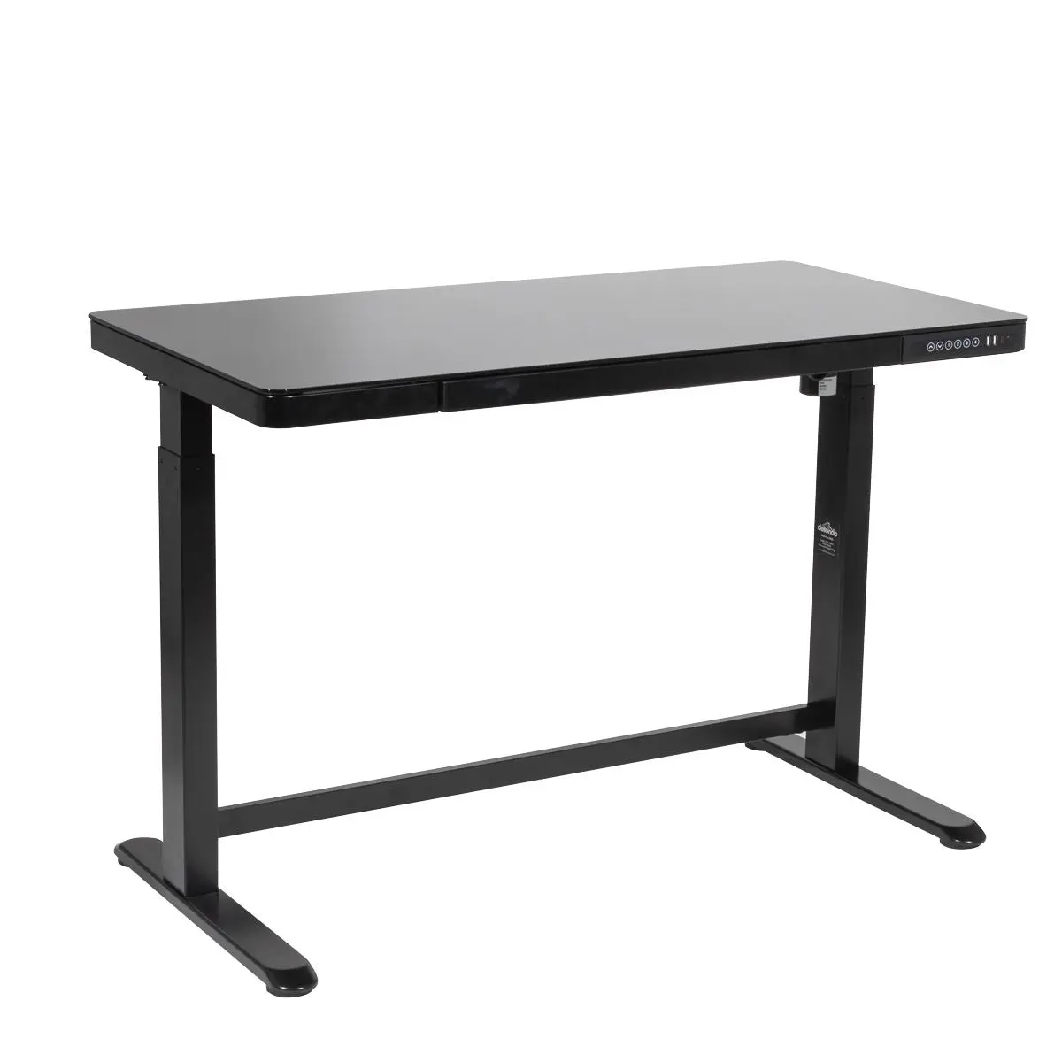 Dellonda Black Electric Adjustable Standing Desk with USB & Drawer, 1200 x 600mm