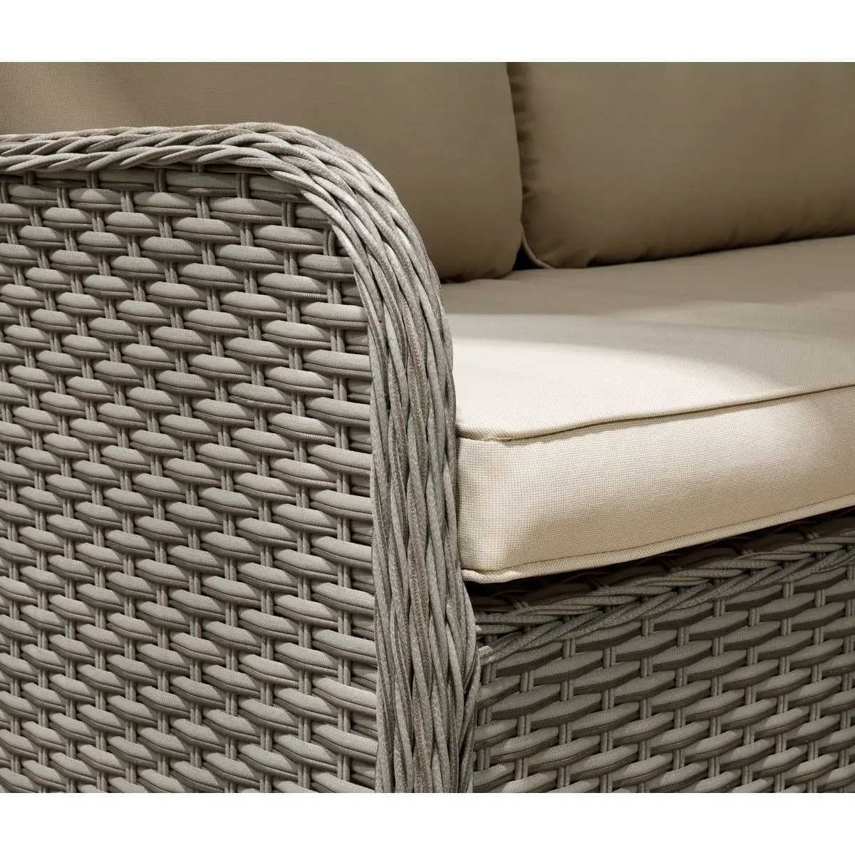Dellonda Chester Rattan Wicker Outdoor 5 Seat Corner Sofa Set, Brown - Image 6