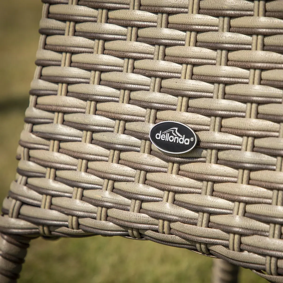 Dellonda Chester Rattan Wicker Outdoor Bistro Table with Tempered Glass Top, Brown - Image 4