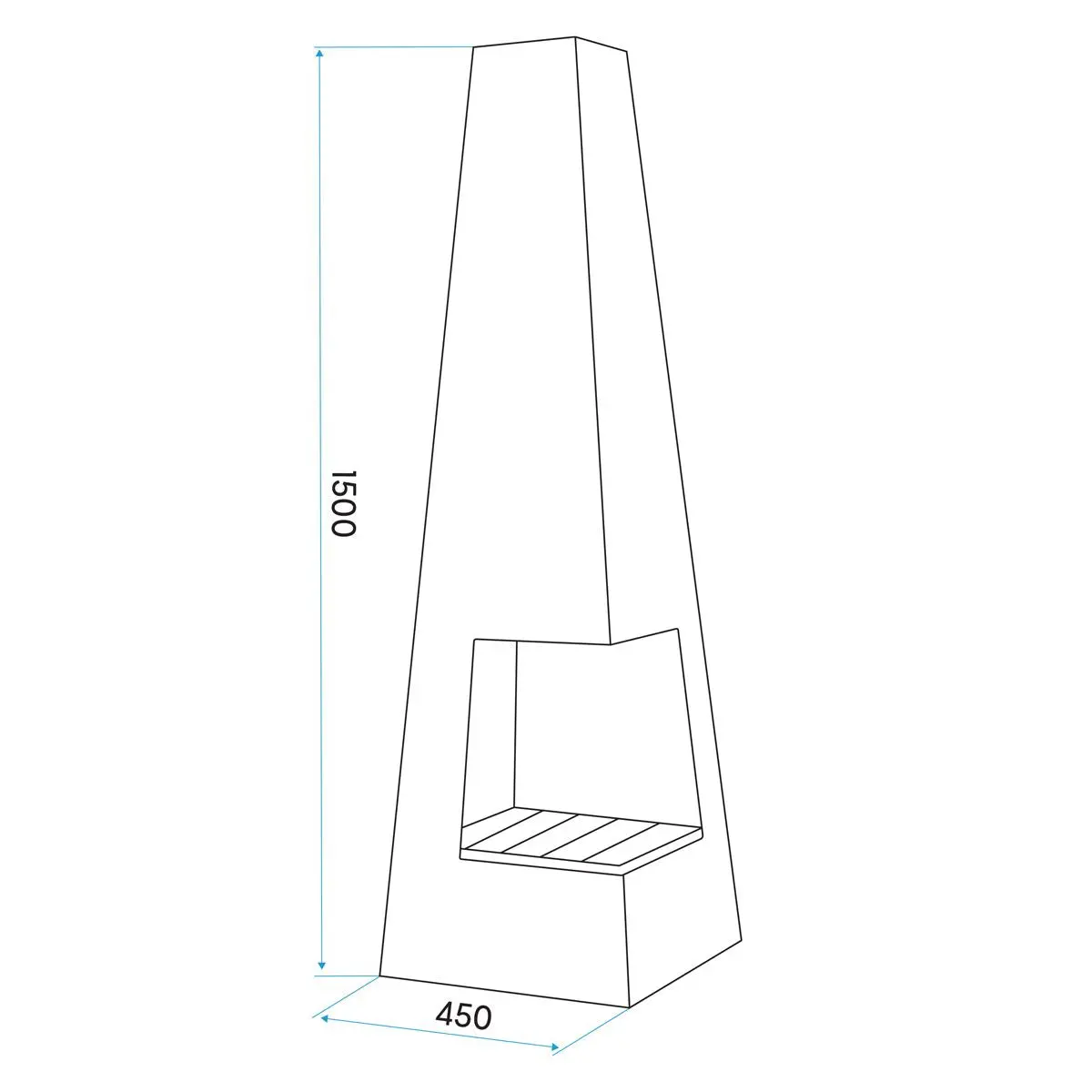 Dellonda Chiminea, Wood Burner, Heater for Outdoors W45cm x H150cm - Black Steel - Image 2