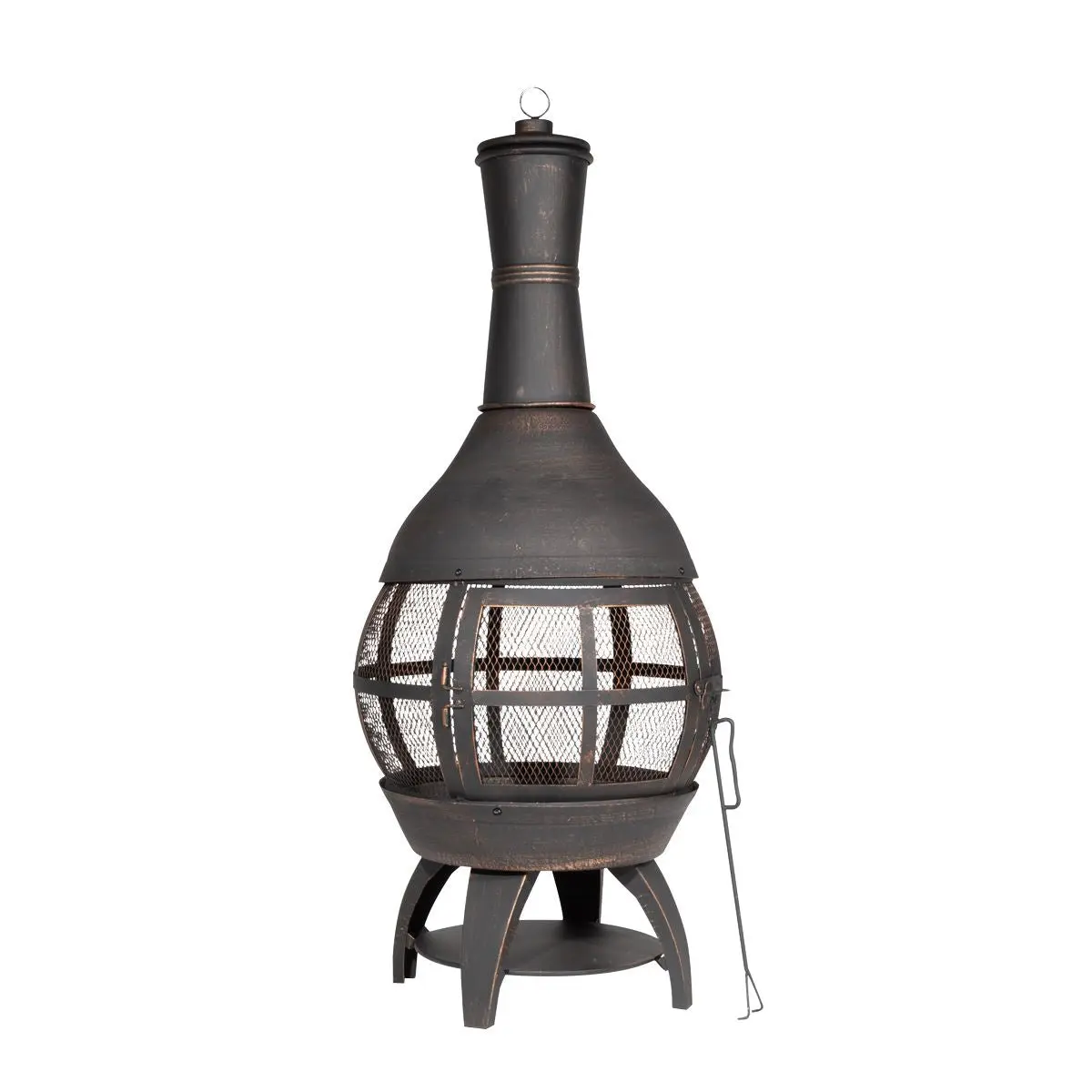 Dellonda Deluxe 360° Chiminea/Fire Pit/Outdoor Heater - Antique Bronze Finish - DG112