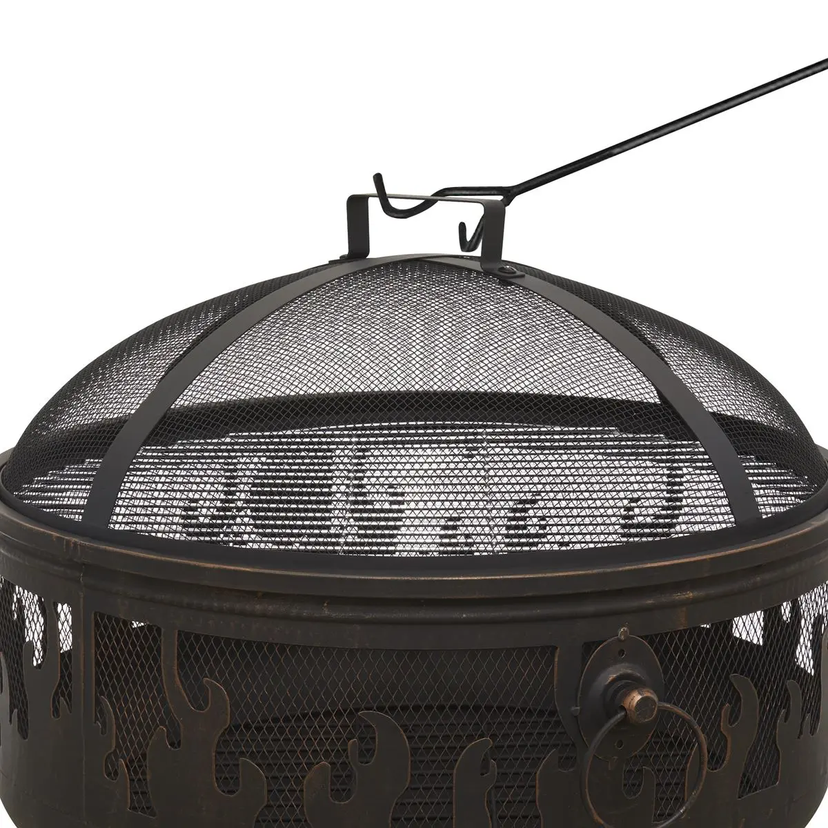 Dellonda Deluxe Firepit Fireplace Outdoor Patio Heater, Cooking Grill & Poker - Image 2
