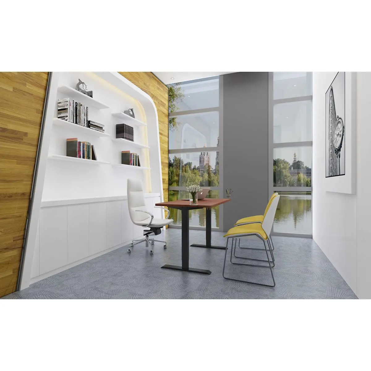 Dellonda Electric Adjustable Desk Frame, Digital Controls, 70kg Capacity, Black - Image 4
