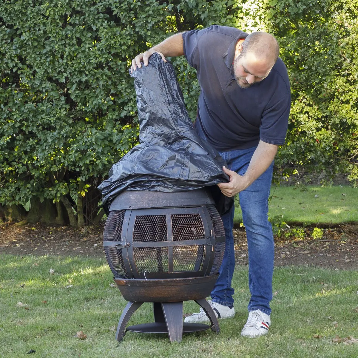 Dellonda Fire Pit, PVC Cover, Water Resistant, Heavy Duty with Drawstrings for DG112 - Image 3