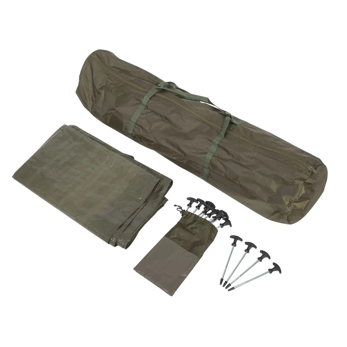 Dellonda Fishing Bivvy Carp Tent Lightweight 2-Man Waterproof & UV Protection Quick Assembly Pre-Threaded Poles with Ground Sheet & Heavy Duty Ground Pegs - Image 5