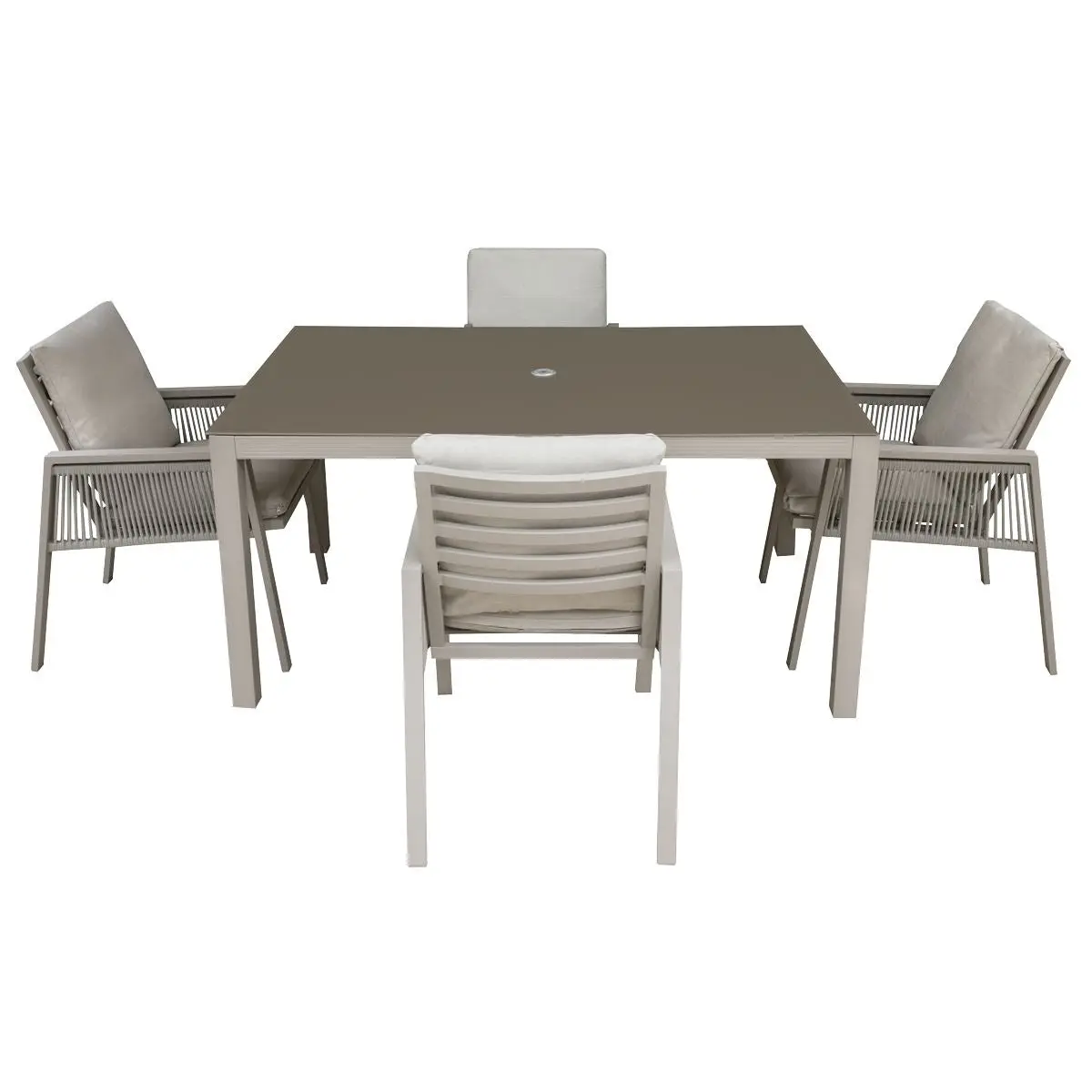 Dellonda Fusion 5 Piece Outdoor Dining Set with Weatherproof Aluminium Frame