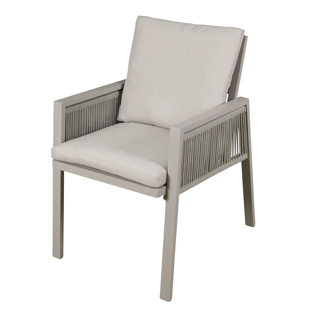 Dellonda Fusion Garden/Patio Dining Chair with Armrests, Set of 6, Light Grey - DG49 - Image 5