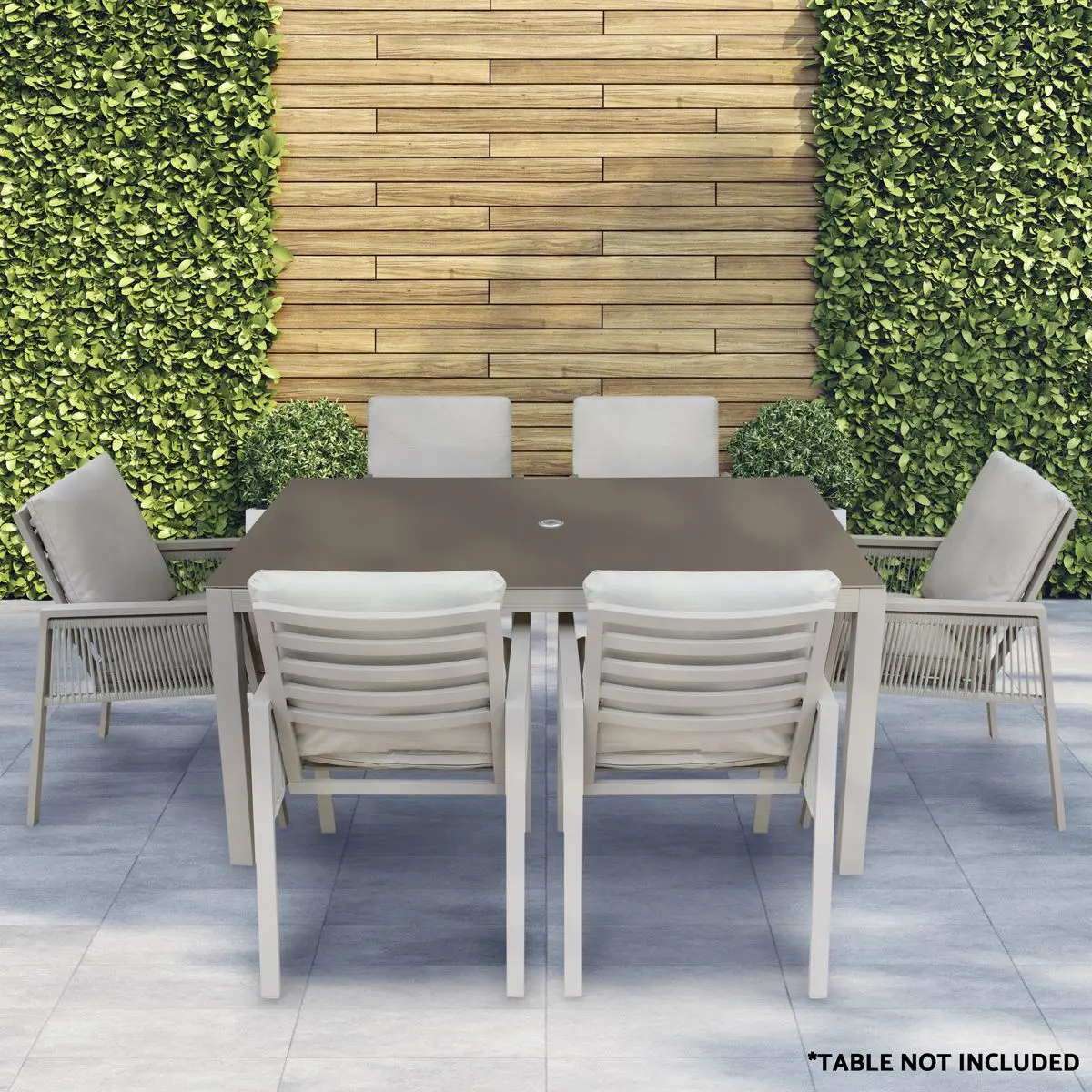 Dellonda Fusion Garden/Patio Dining Chair with Armrests, Set of 6, Light Grey - DG49 - Image 9