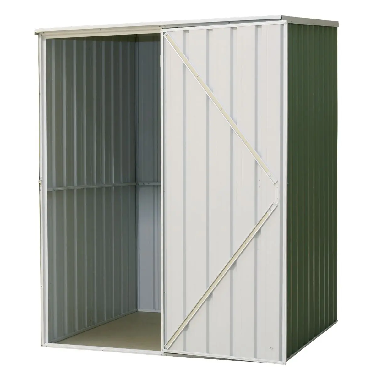 Dellonda Galvanised Steel Metal Garden/Outdoor/Storage Shed, 5FT x 5FT, Pent Style Roof – Green - Image 5