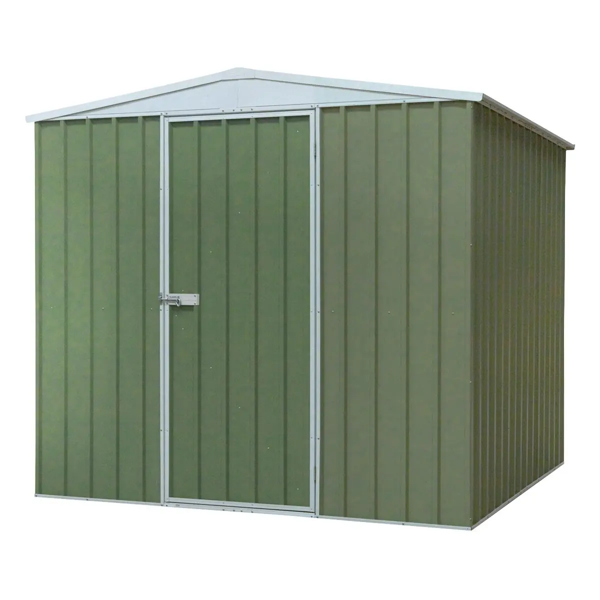 Dellonda Galvanised Steel Metal Garden/Outdoor/Storage Shed, 7.5FT x 7.5FT, Apex Style Roof - Green - Image 4
