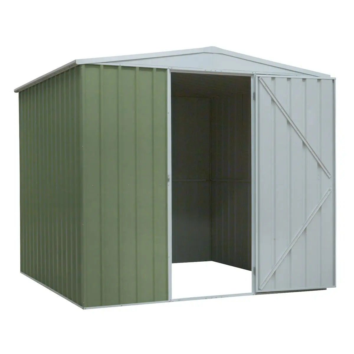 Dellonda Galvanised Steel Metal Garden/Outdoor/Storage Shed, 7.5FT x 7.5FT, Apex Style Roof - Green - Image 5
