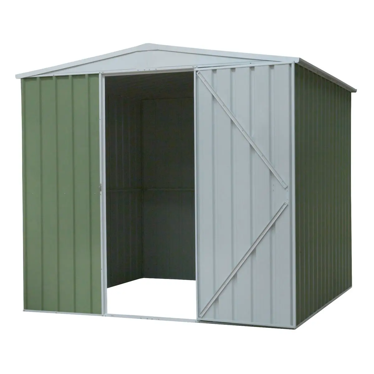 Dellonda Galvanised Steel Metal Garden/Outdoor/Storage Shed, 7.5FT x 7.5FT, Apex Style Roof - Green - Image 6