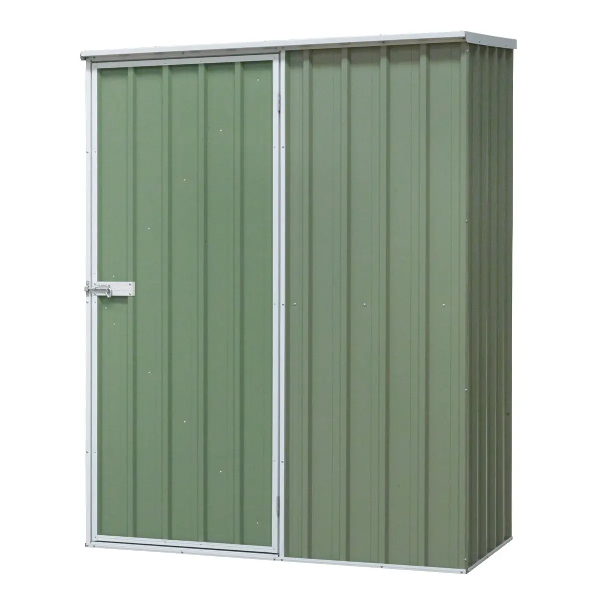 Dellonda Galvanized Steel Garden/Outdoor/Storage Shed, 1.5 x 0.8 x 1.9m, Pent Style Roof - Green - Image 4